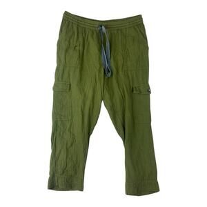 Sundance petite medium Inari green cargo pants gauzy cotton moss boho indie